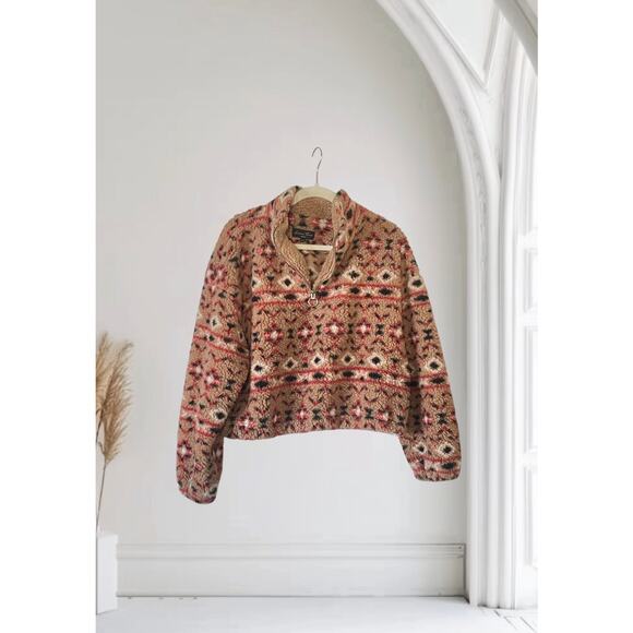 Love Tree Teddy Sherpa Quarter Zip Pullover Jacket Size Medium - Picture 1 of 5